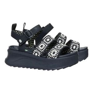 New Hey Dudes Delray Buckle Cottage Crochet | Black/White size 9